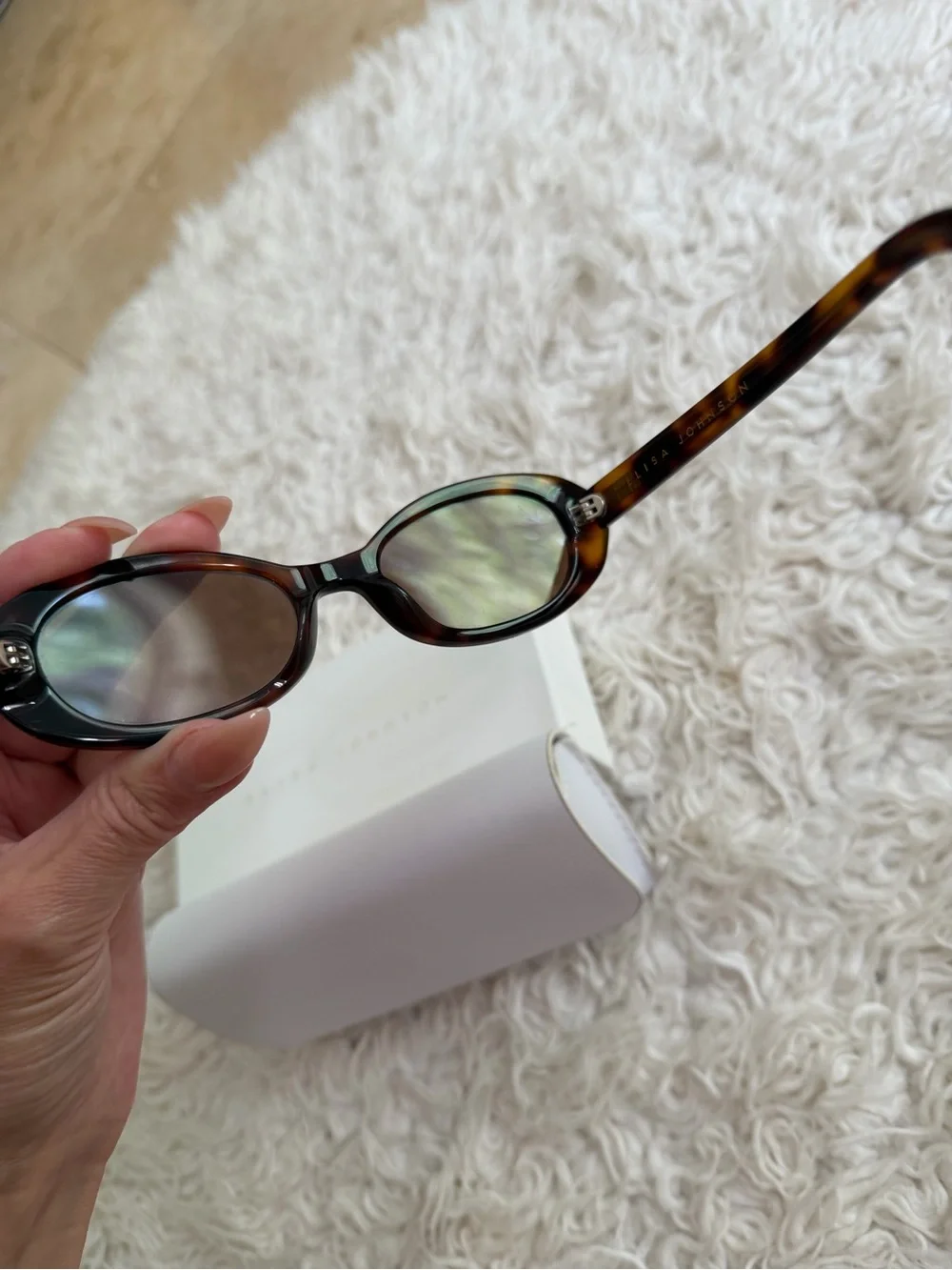 Elisa Johnson Tortoiseshell Oval Sunglasses in Brown - Picture 5 of 11